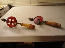2=Vintage Hand Drills, EggBeater Type,,Hand Chuck,Works Lot of 2 DUNLAP AN ??