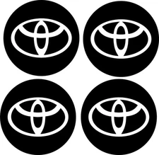 #5654 (4) 2.5" Toyota Center Cap Decals Sticker LAMINATED Great for aftermarket