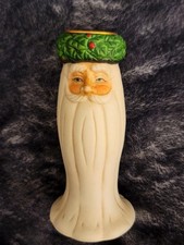 1980'S SANTA CLAUS POSSIBLE DREAMS CHRISTMAS CANDLESTICK TAPER HOLDER 4.5" A16