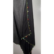 Black Sheer Embroidered Scarf | Romantic Fair...