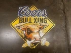 Vintage NOS COORS Bull Xing*** Cowboy*** Rodeo tin sign Western Bar Decor