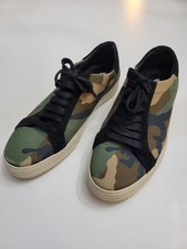 OFF-WHITE c/o VIRGIL ABLOH Camo Canvas Black Suede Low Top Sneakers Italy 39