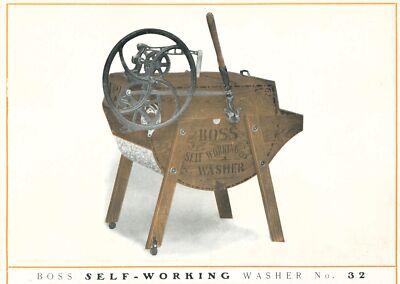 c1905 Boss Washing Machine Co Color Trade Circular Pair Cincinnati No 32 Working