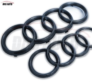 Carbon Fibre Front Grill /& Rear Rings Badge Emblem Glossy Das Automotive