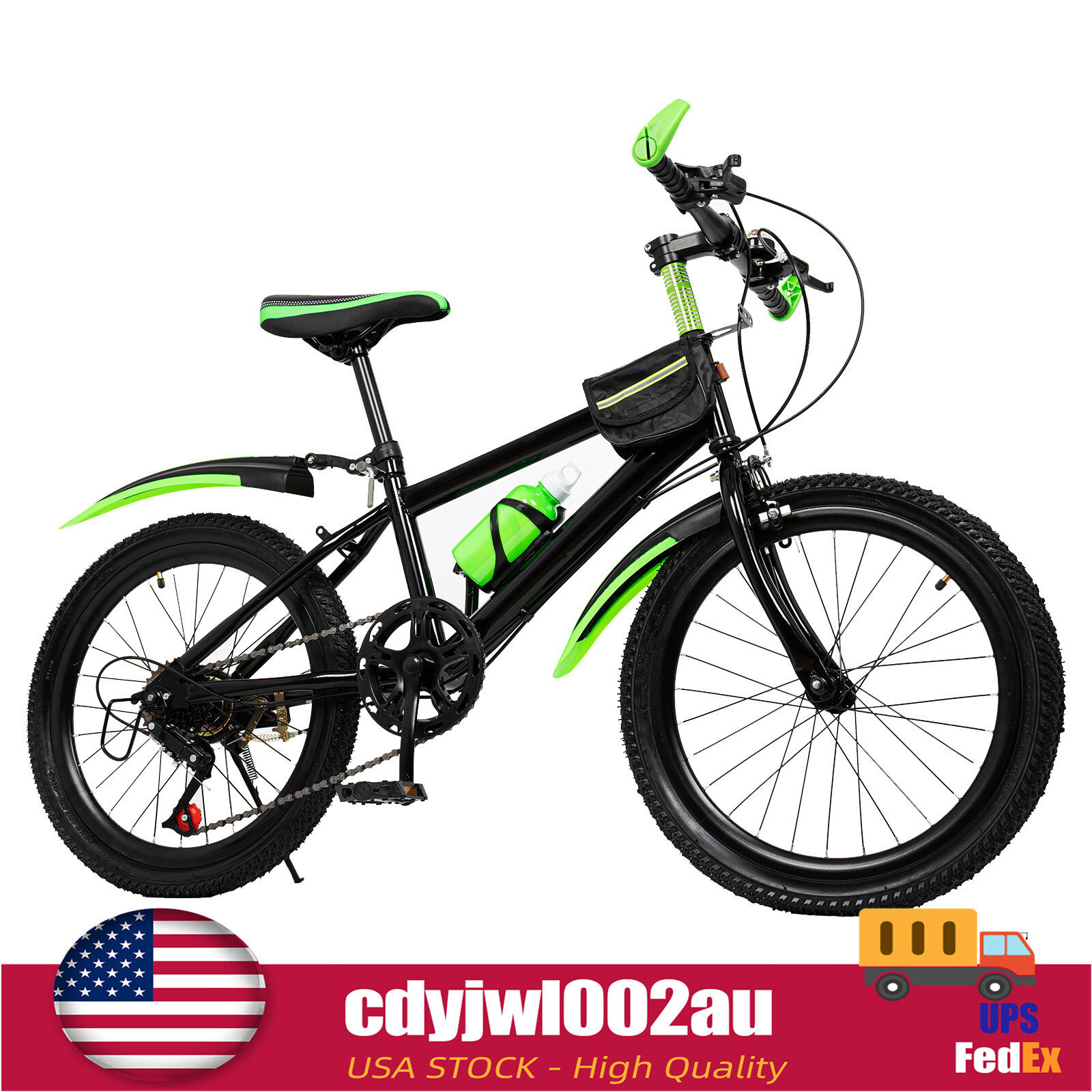 Bicicleta para niños 20 pulgadas Bicicleta para niños Bicicleta de acero al carbono de 7 velocidades con freno de disco doble