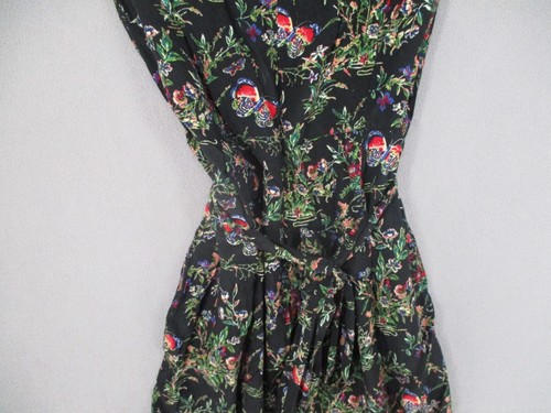 Princess Highway Jumpsuit Womens 14 Black Green Tie Belted Floral Boho Wide - Picture 11 of 15