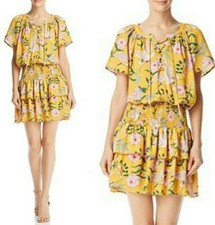 BELTAINE  SEXY BOHO  FLORAL LACE UP TIERED  BLOUSON   DRESS   Sz S  NWT $ 168