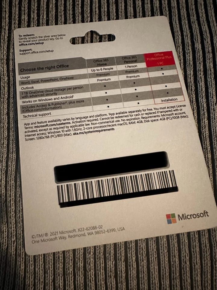 Office Pro Plus 2021 1PC Lifetime Product Card Genuine 1 User Genuine - Image 4 of 4