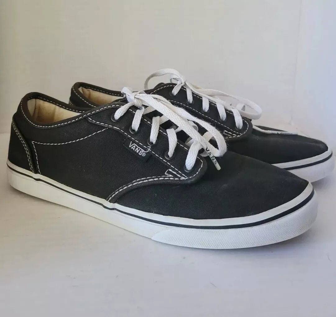 Vans Womens Sneaker 6.5 Black Lace Up Low Top White Sole