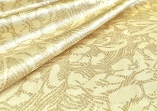 Tissu En Mélange De Coton Satin Brillant Décoratif Rideau Coussin Beiges Fleuri