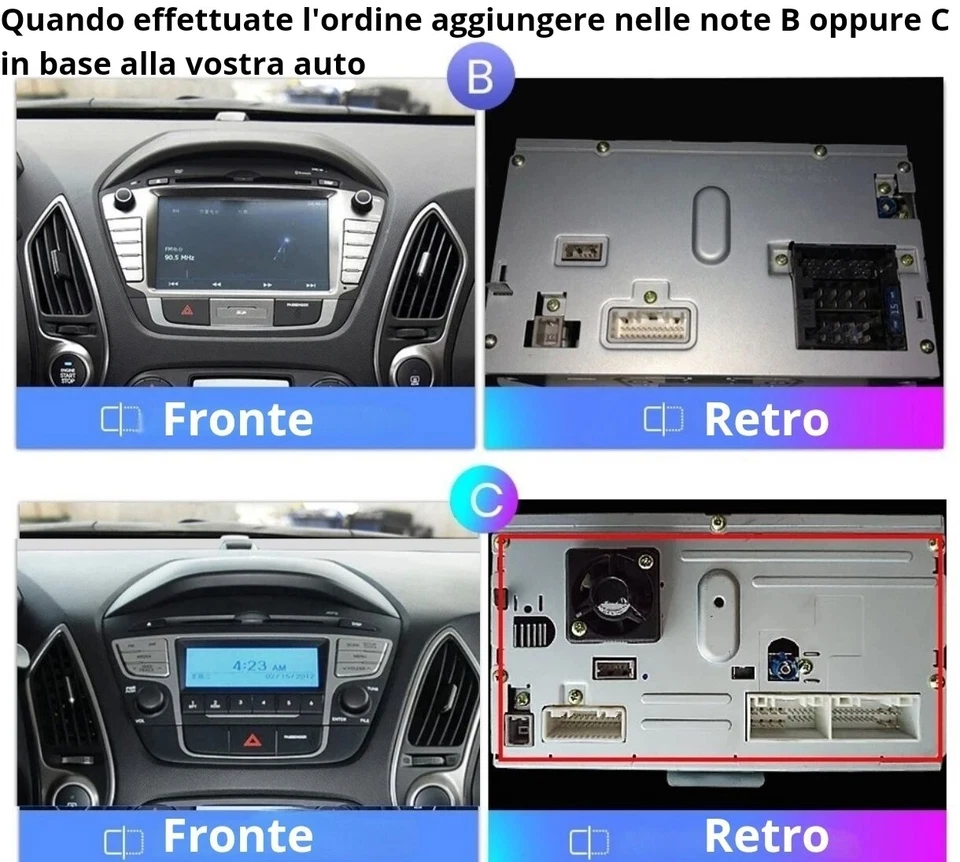 Autoradio Android per Hyundai ix35 Tucson 2009-2015 9" CarPlay Android Auto GPS - Immagine 3 di 4