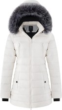 Wantdo Women's Warm Winter Coat Heavy Puffer Jacket Parka With Fur Trimmed Hood