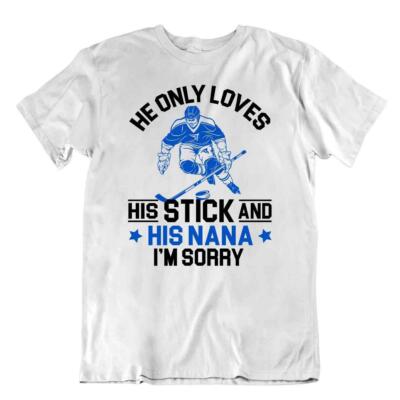 Hockey Sport T-Shirt Tee Geschenk Vintage süß lustig glücklich Schlittschuhe Torstock