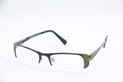 NEW VANNI V1082 C29 BLACK GREEN AUTHENTIC EYEGLASSES FRAMES 50-18