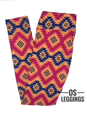 New LuLaRoe Leggings OS One Size Pink Orange Blue Multicolor Unicorn NWT B0208
