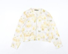 Golddigga Womens Yellow Bomber Jacket Size 12