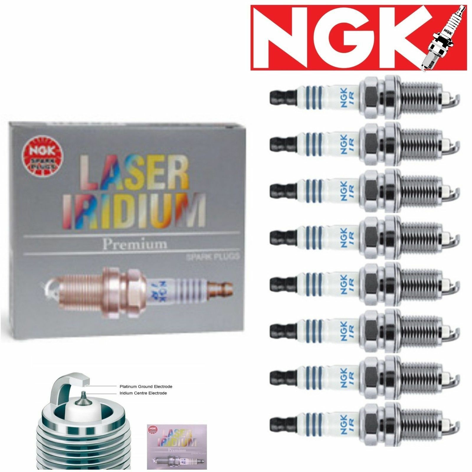 8 Pack NGK Laser Iridium Spark Plugs 93759 DILFR5A11 93759 DILFR5A11 uz
