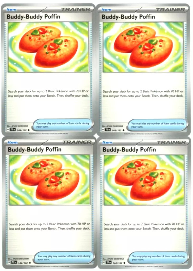 4X Buddy-Buddy Poffin 101/131 Prismatic Evolutions Regular 