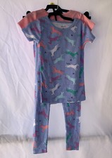 Carter  s Girls Pajama Set Top And Pants , Shorts Print Size 5 4 Pieces 