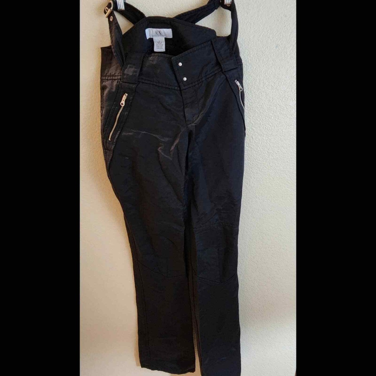 90s armani exchange cargo pants 黒 Y2K Vintage Y2K 90s Armani Exchange Black Cargo Utilitarian Belt