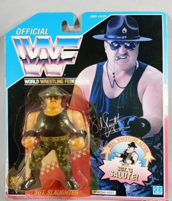 WWF HASBRO SGT SLAUGHTER Blue Card Action Figure Wrestling 1992 | eBay