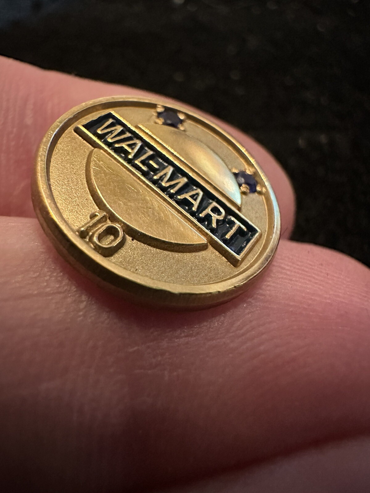 Walmart 1/20th 12k GF 10 Years of Service Lapel Pin Associate Wal-Mart