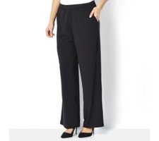 H by Halston Jet Set Jersey Wide Leg Trousers Black Size XL DH8 ii 19