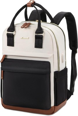 Schwarzer Damen Rucksack 15,6 Zoll Laptop Schul Uni Büro