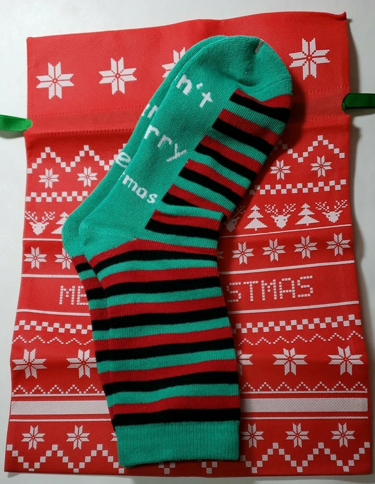 Merry Christmas Marry Me Socks w bag. NEW. WEDDING. Celebrate season & propose - Image 3 of 4