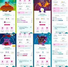 Shiny Charizard, Gengar, Venusaur, Blastoise level 50 Gigantamax  Tr-de Go  