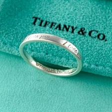 Authentic Tiffany & Co. I Love You Notes Narrow Band Ring Silver 925 "9 VL2fe