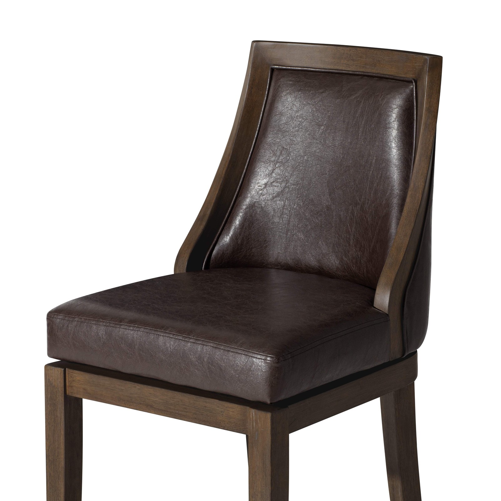 Maven Lane Open Box 26" Vienna Swivel Counter Stool in Walnut Finish with Marksm