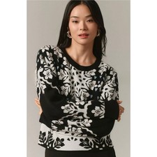 Maeve by Anthropologie Floral and Hearts Crewneck Sweater. Ret. 98