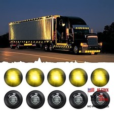 10PCS Sealed Waterproof Smoked 3/4" Mini Round Clearance LED Smoked Lens Amber