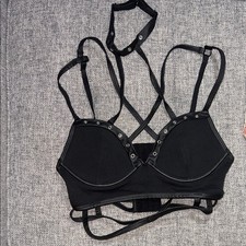 Killstar metal maiden strappy bra top size small