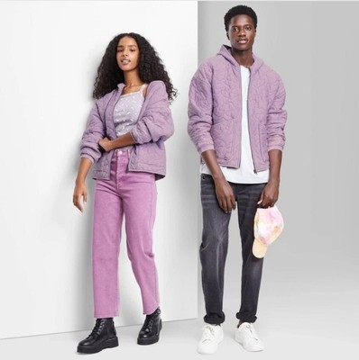 Hooded Quilted Jacket Wild Fable Light Purple Variety Size NWT