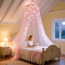 Henrrida Bed Canopy for Girls,With Glowing W 11.8" x L 8.3" (1 Panels) 