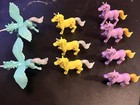 Lot(066)- Miniature Plastic Toy Animal 🦄  Pegasis Purple Yellow Blue 2.5" 9pcs — photo 5