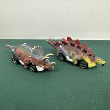 DINOSAUR CARS Lot of 2 Pull Back  Go Mini Push Vehicles Unbranded