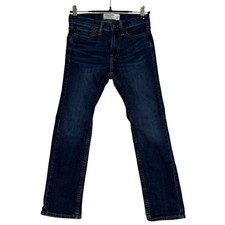 Abercrombie Kids Dark Wash Skinny Jeans Size 7/8 Adjustable Waist Indigo Denim