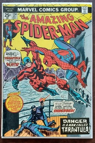Amazing Spiderman #134 VF-/VF Marvel 1974 1st Tarantula 2nd Punisher MVS Intact!
