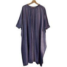 24SS mizuiro ind Pigment Dye 2-Way Wide Dress in Purple Women USED