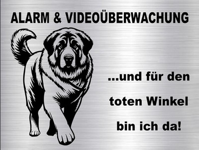 KANGAL Akbash Hundewarnschild SCHILD Türschild im edlen Edelstahl-Look #33