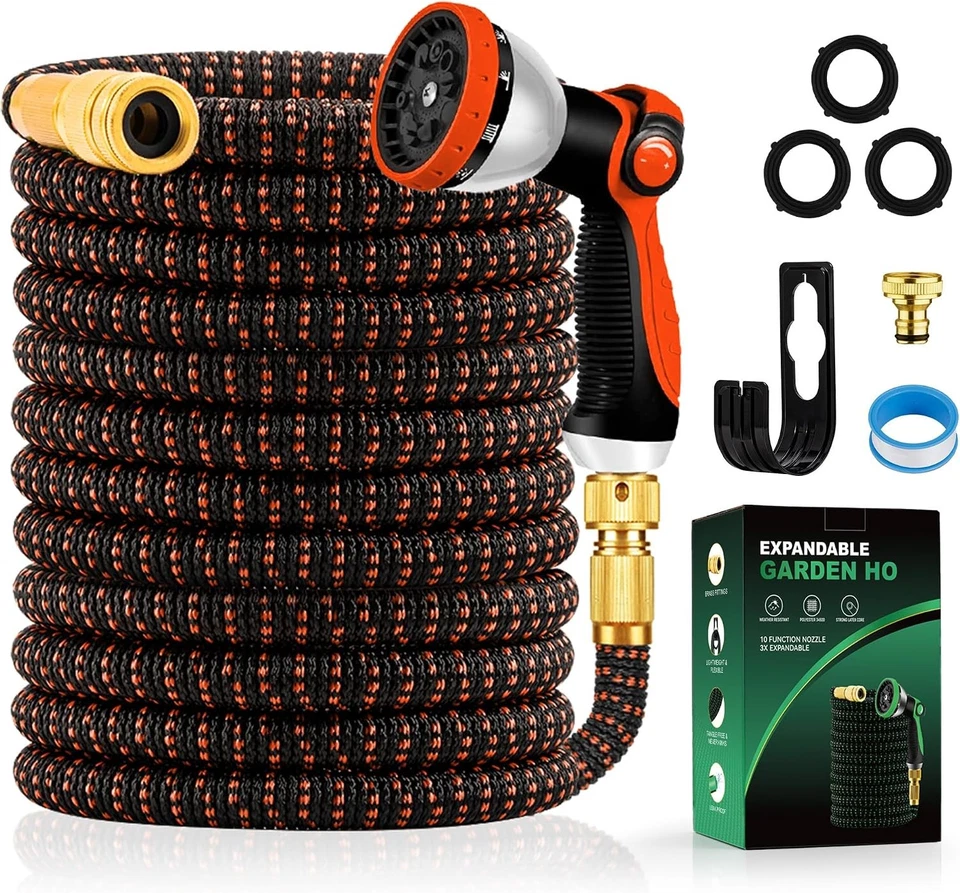 Tuyau Arrosage Extensible 30M Pistolet 10 Jets Raccords Métalliques - Photo 3/4
