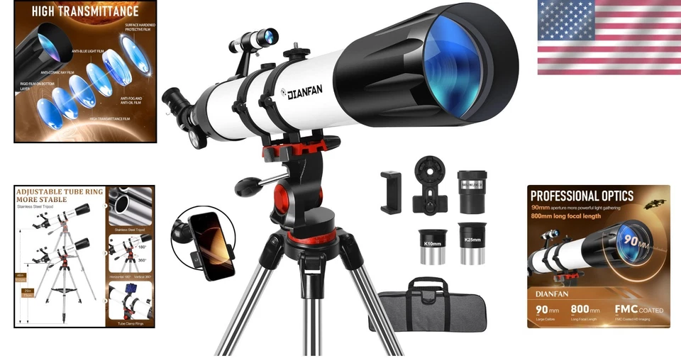 Compact Astronomy Telescope with Phone Adapter - Image 2 of 4