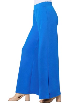 IMAN Global Chic All Day Elegance Wide-Leg Ponte Pant Bright Sapphire