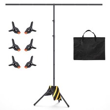 T-Shape Backdrop Stand 8x7.2FT, Height and Width Adjustable Background Stand ...
