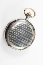 Niello Taschenuhr Art Déco, 800er Silber, um 1920