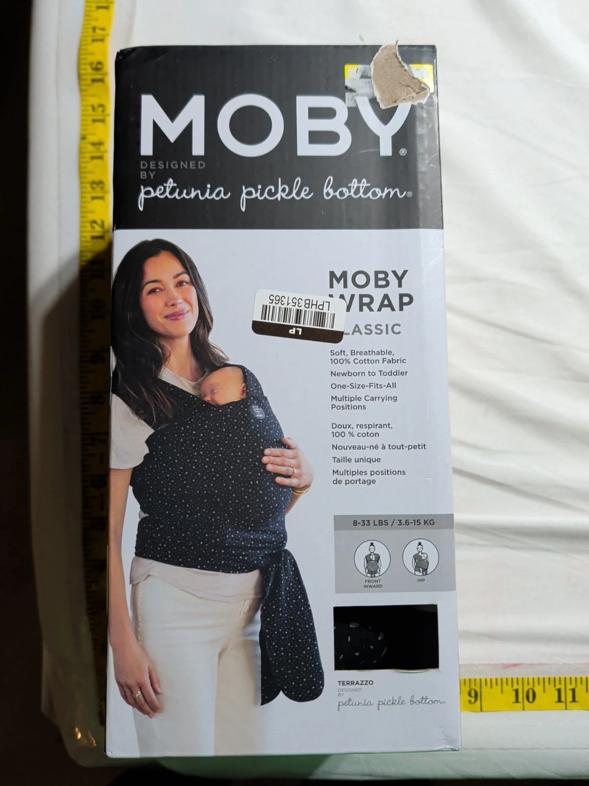 Moby Baby Wrap Carrier Lightweight Sling for Newborns to Toddlers Black