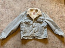 VTG Levi's Men's 44R San Francisco Sherpa Lined USA Made Denim Trucker Jacket